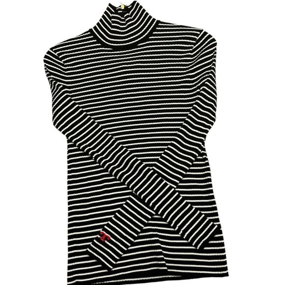 Tory Burch Striped Ribbed Tech Turtleneck M - Picture 2 of 5